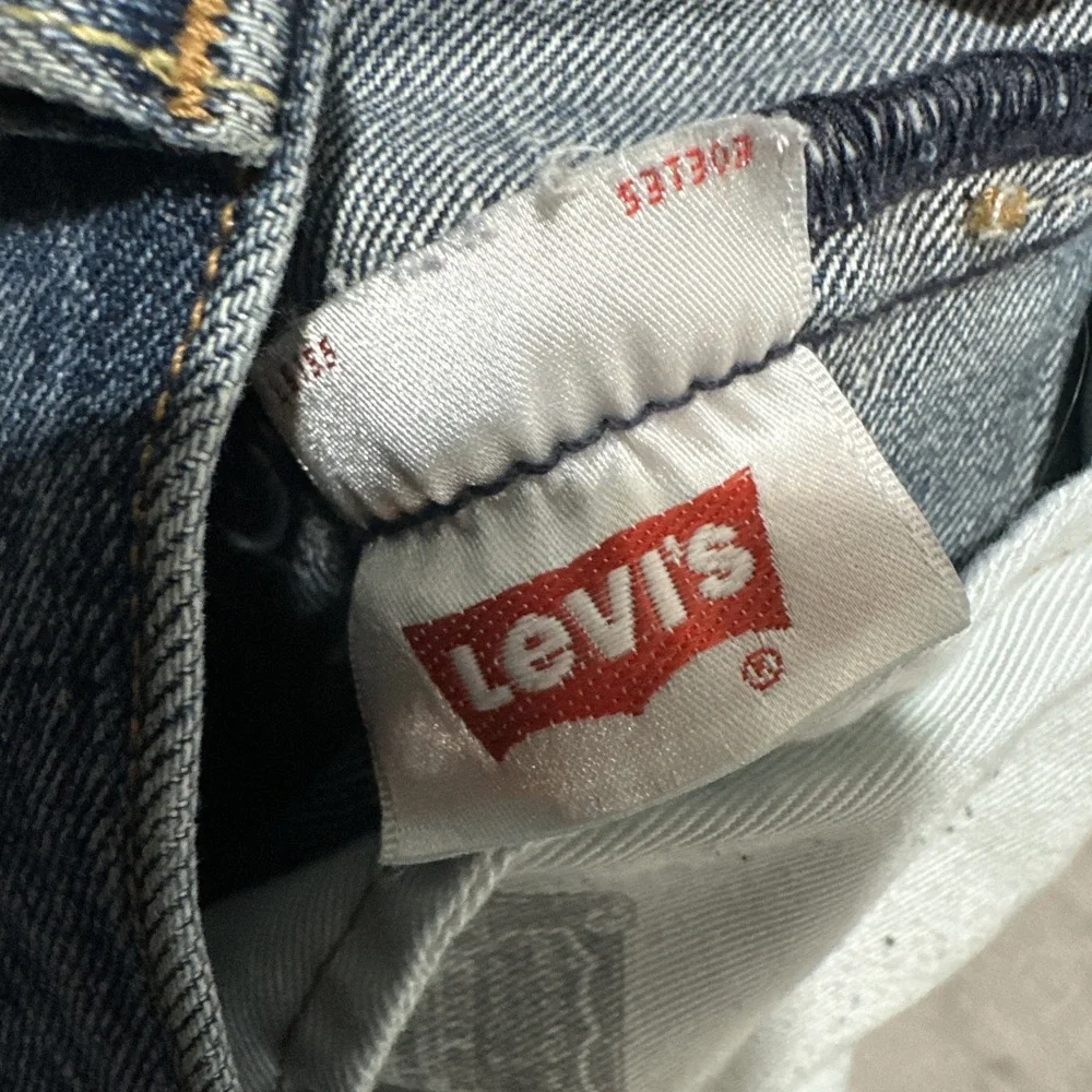 Rare Levi's 501 Premium‎ Straight Denim Jeans Blue Sz 31 Batwing Red Button Fly